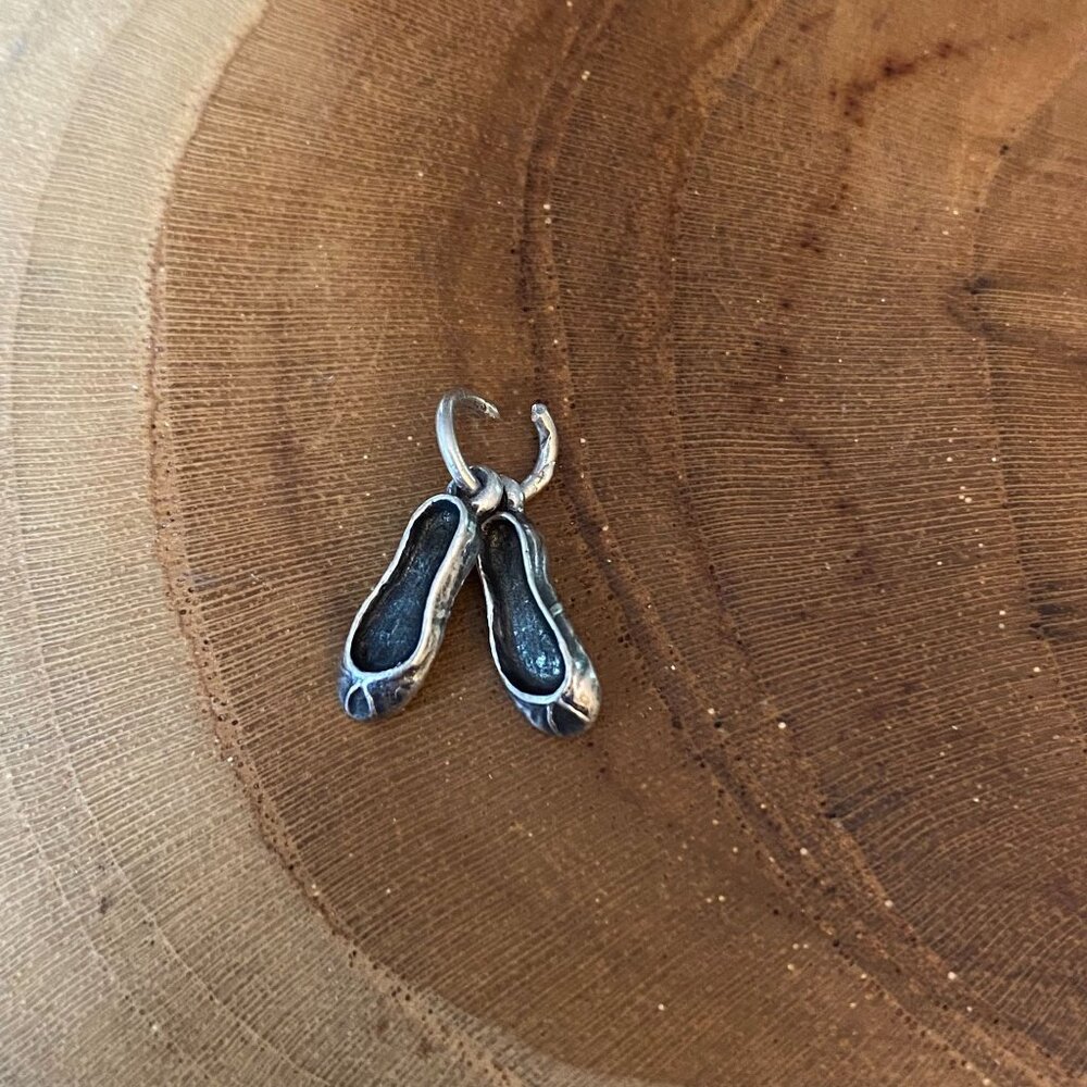 RETIRED James Avery Ballet Slippers Charm, Sterling Silver